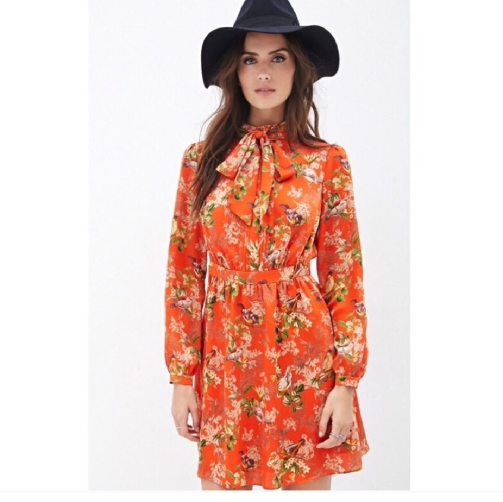 Forever 21 Lovely sateen orange dress